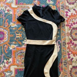 Size S Rephyllis Black and Beige Dress